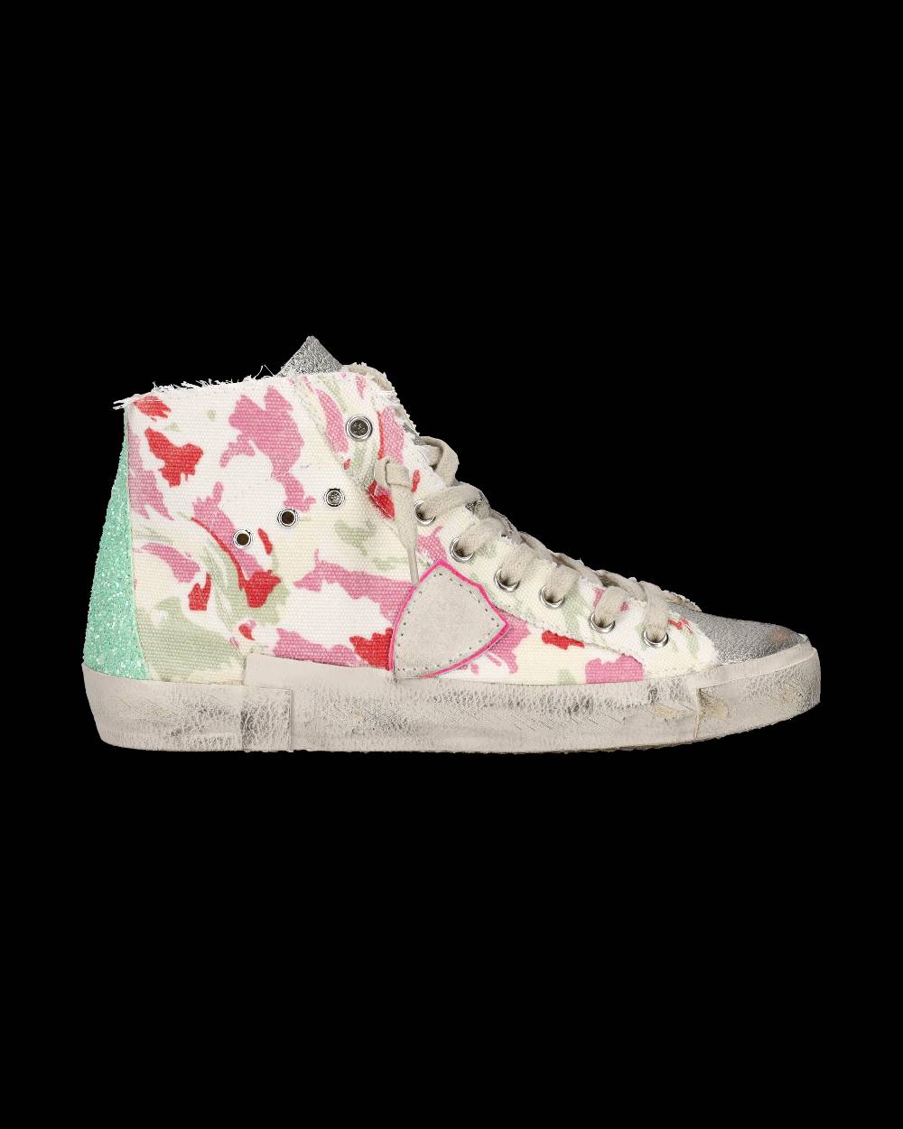 ﻿Philippe Model Sneaker alte Prsx High donna - verde e fucsia I Più Venduti