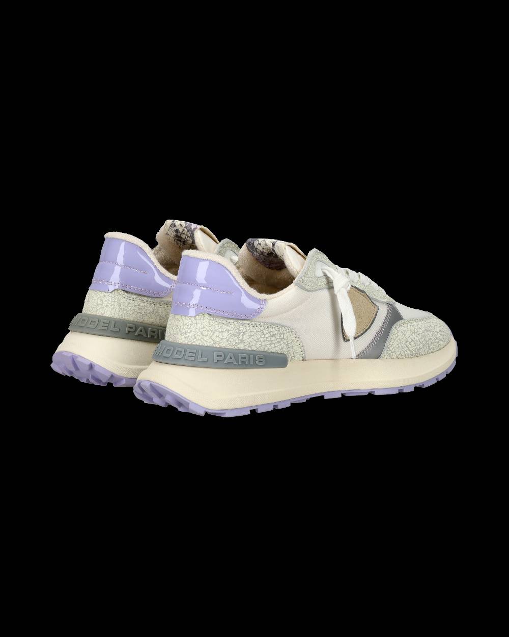 Philippe Model Sneaker sportive Antibes da donna in nylon e pelle - Bianco e viola Negozio