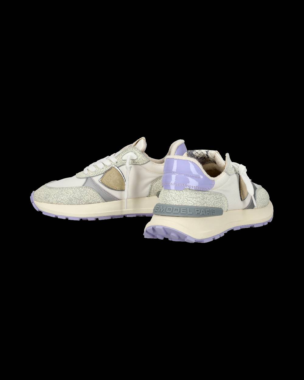Philippe Model Sneaker sportive Antibes da donna in nylon e pelle - Bianco e viola Negozio