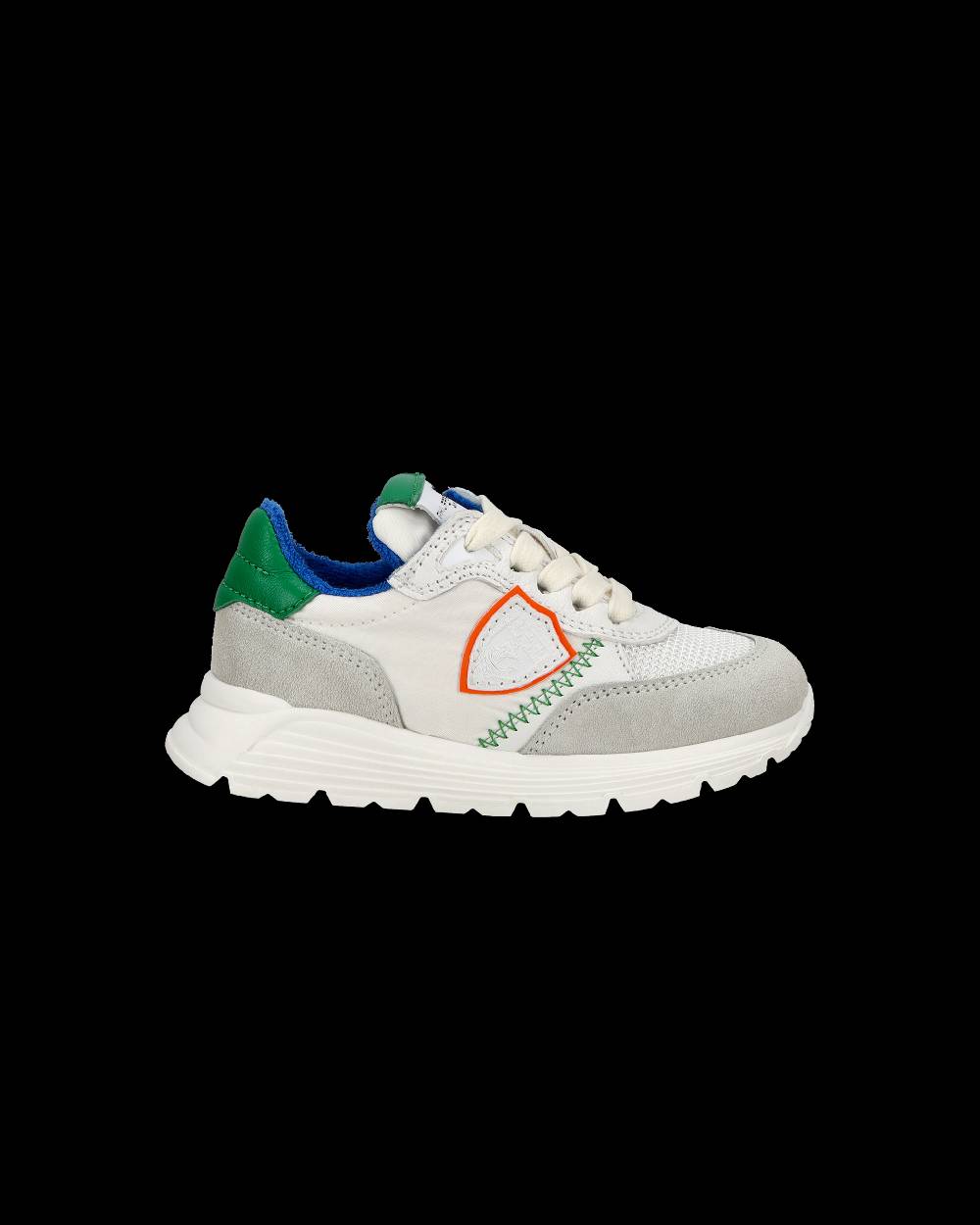 Philippe Model Sneakers basse Antibes Baby in nylon e pelle, Bianco Verde Presa