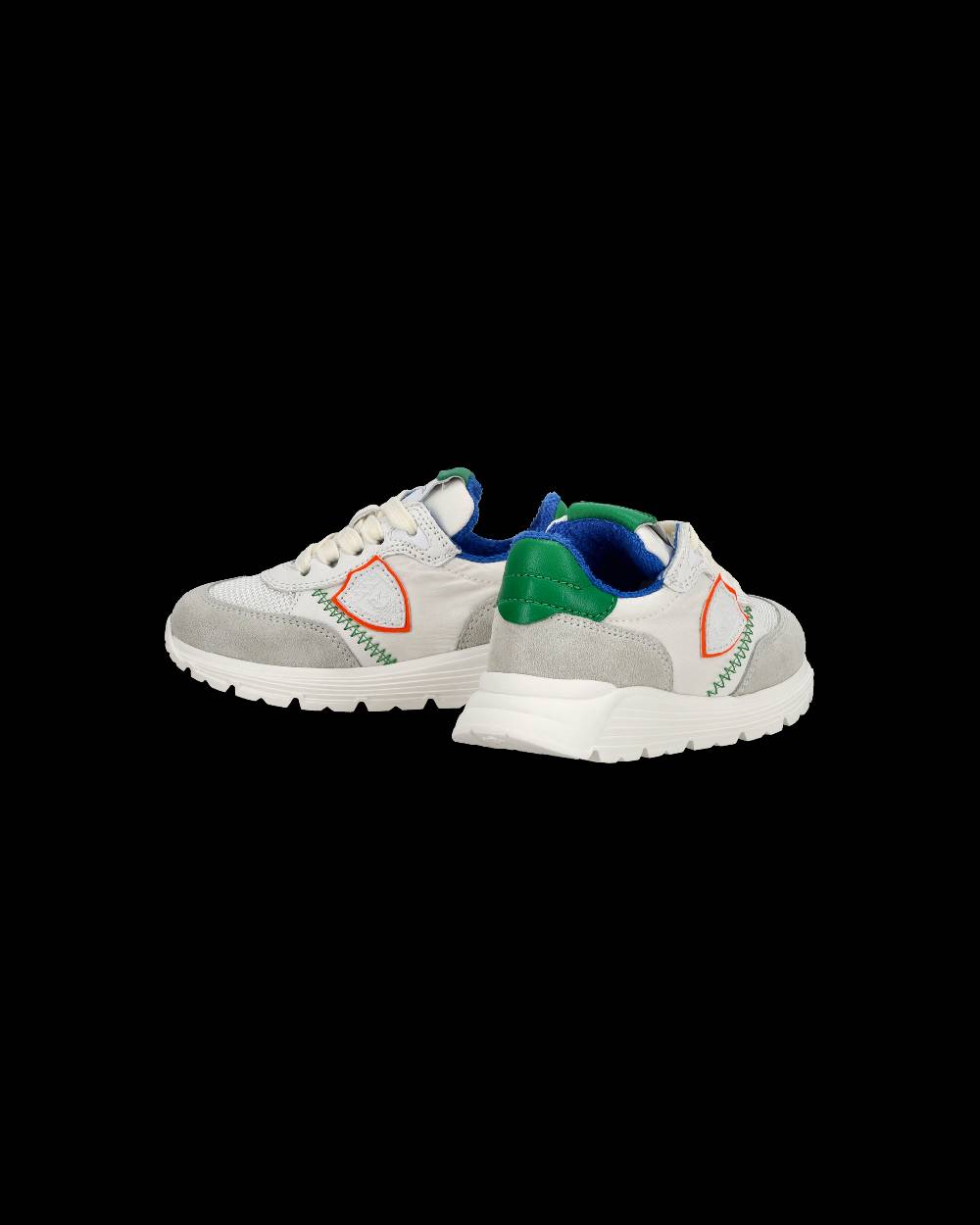 Philippe Model Sneakers basse Antibes Baby in nylon e pelle, Bianco Verde Presa