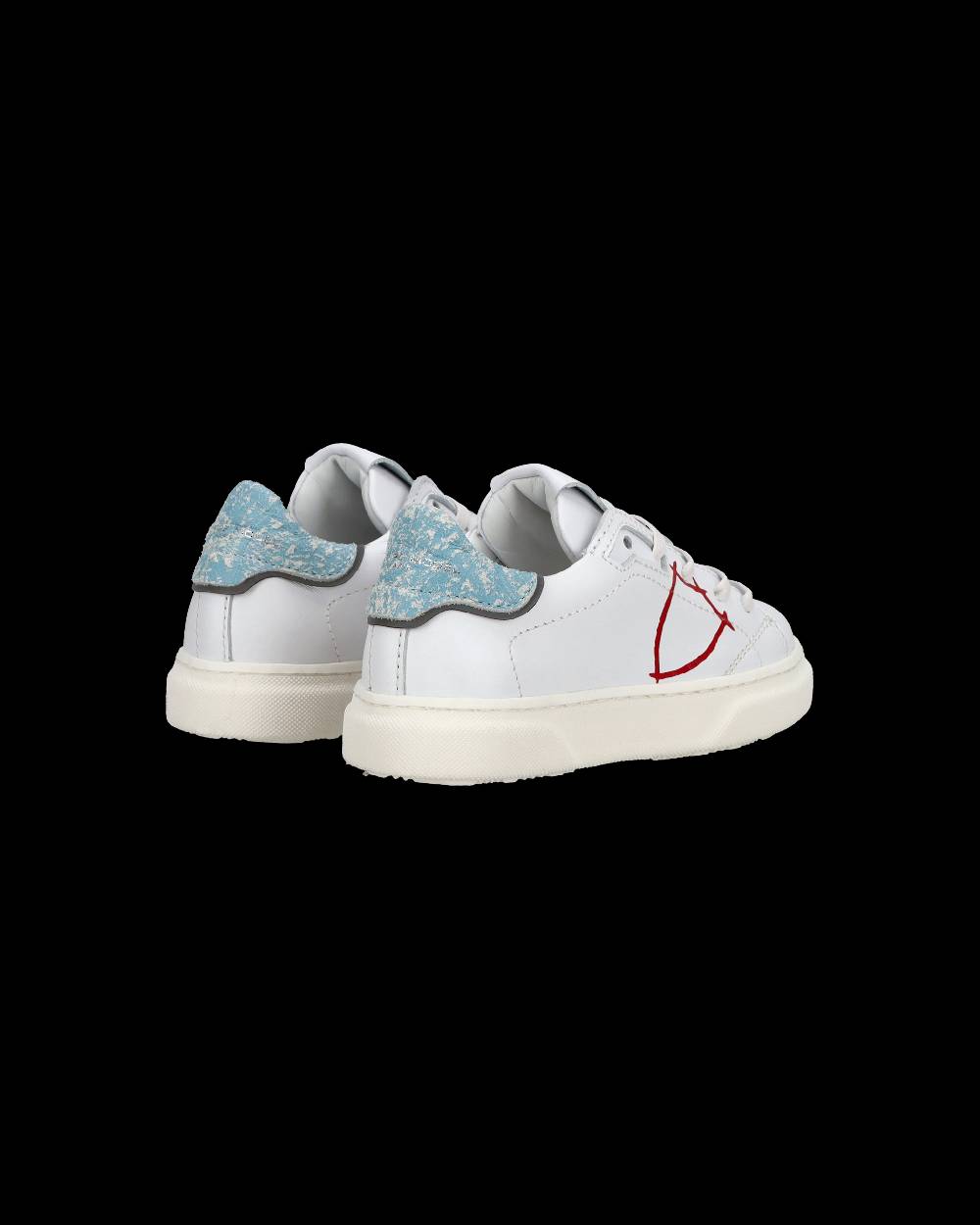 Philippe Model Sneakers basse Temple da Bambino in pelle, Bianco e Blu Online