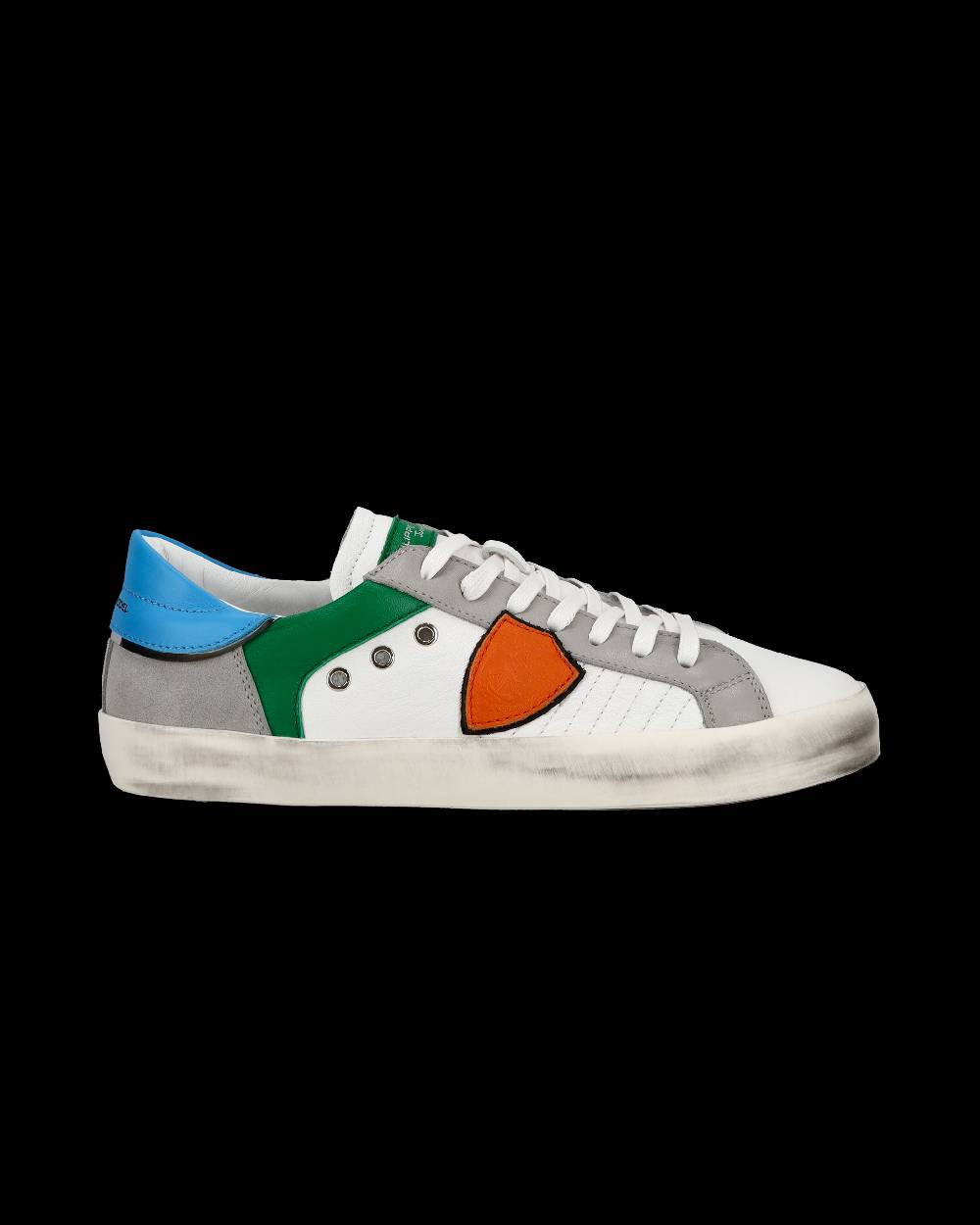 Philippe Model Sneakers basse Paris da Bambino in pelle, Bianco Verde Saldi
