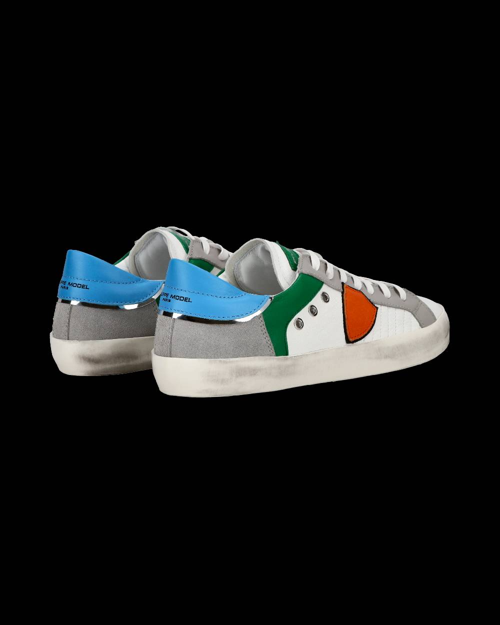 Philippe Model Sneakers basse Paris da Bambino in pelle, Bianco Verde Saldi