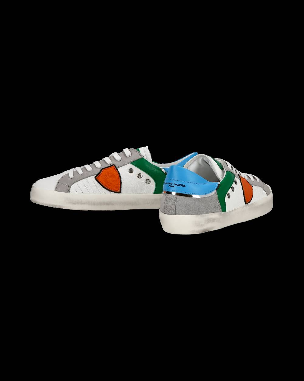 Philippe Model Sneakers basse Paris da Bambino in pelle, Bianco Verde Saldi