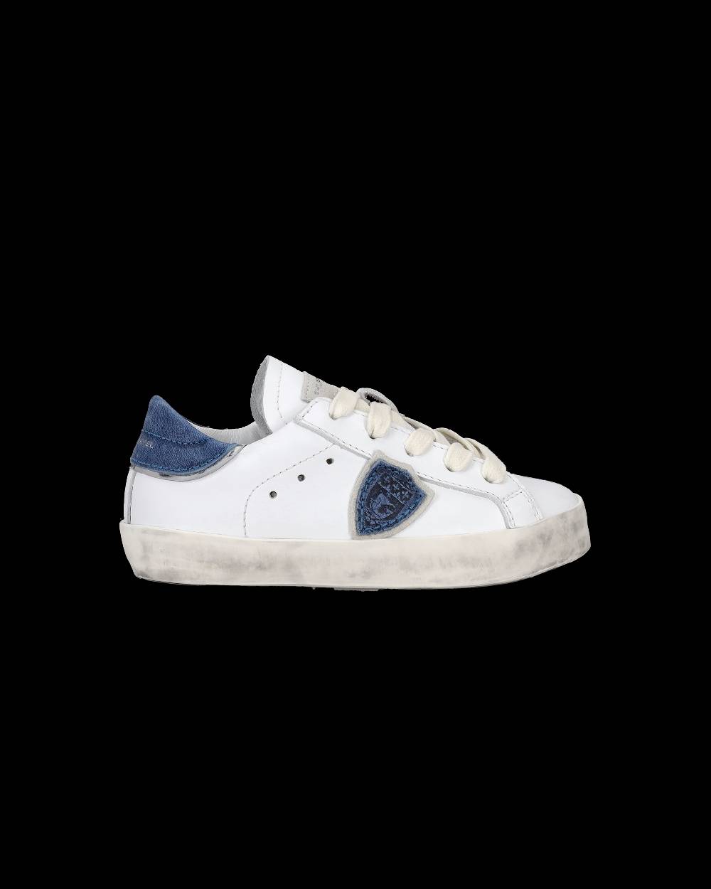 Philippe Model Sneakers da Bambini Prsx basse Bianche e Blu in Pelle Offerte