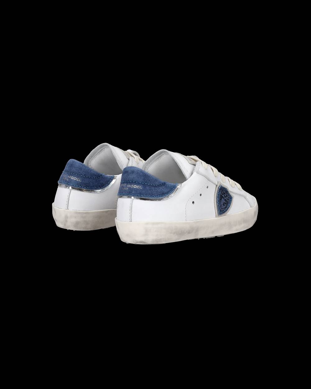 Philippe Model Sneakers da Bambini Prsx basse Bianche e Blu in Pelle Offerte