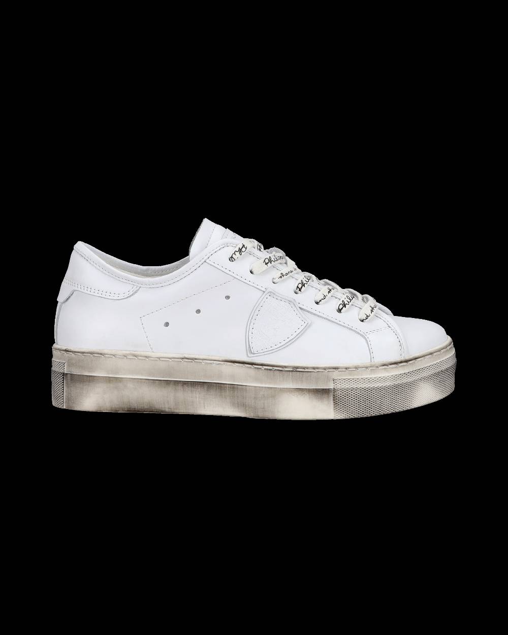 Philippe Model Sneakers basse Paris Haute da Bambino in pelle, Bianco Vendita Calda