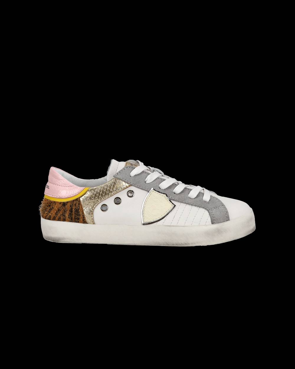 Philippe Model Sneakers basse Paris da Bambino in pelle, Bianco Cognac Vendite Flash
