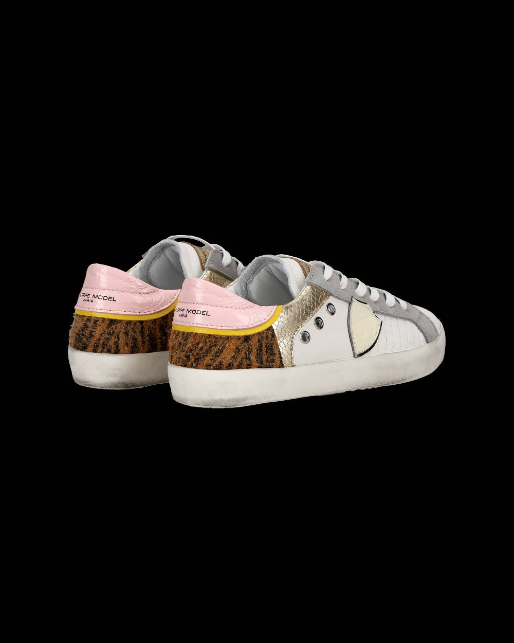 Philippe Model Sneakers basse Paris da Bambino in pelle, Bianco Cognac Vendite Flash