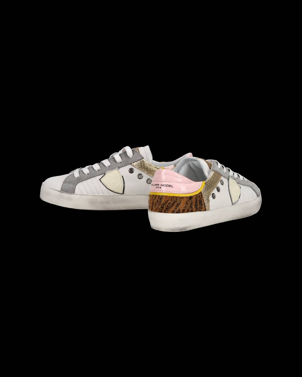 Philippe Model Sneakers basse Paris da Bambino in pelle, Bianco Cognac Vendite Flash