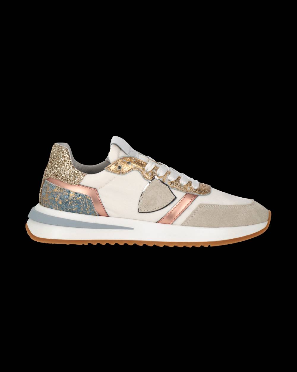 Philippe Model Sneaker Tropez 2.1 Donna, Bianco Oro e Azzurro Nuovo