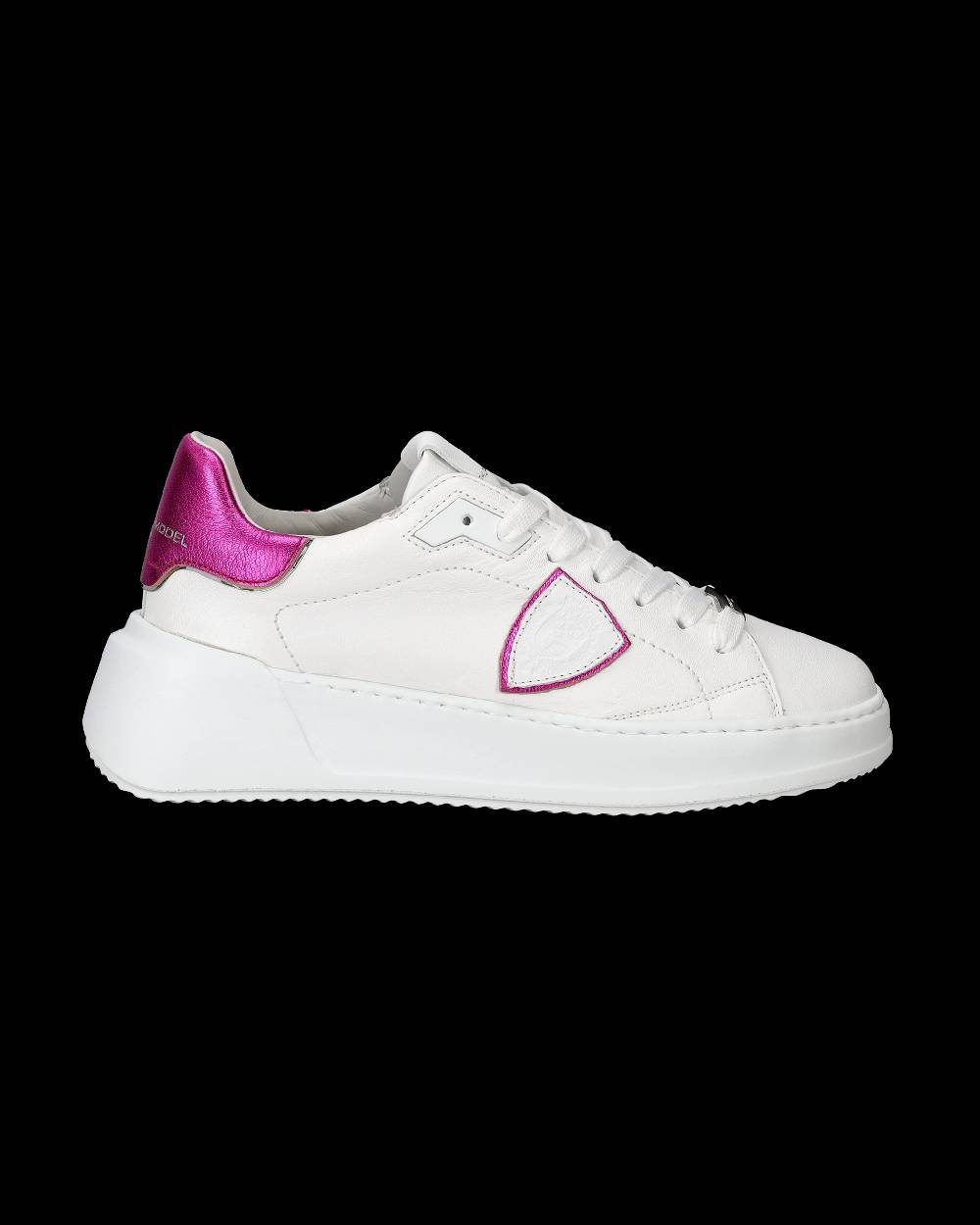 Philippe Model Sneaker basse Tres Temple donna - bianco e fucsia Acquista Ora