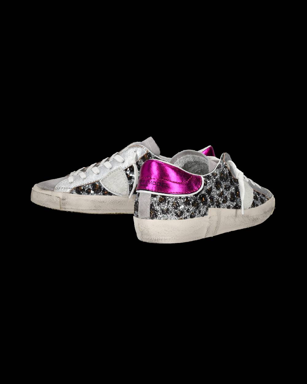 Philippe Model Sneaker bassa PRSX donna - argento, animalier e fucsia Saldi