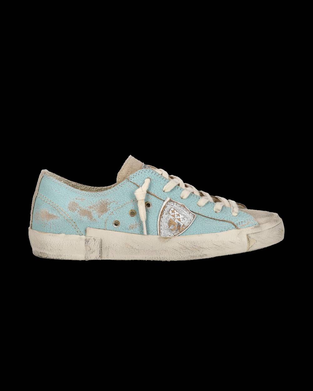 Philippe Model Sneaker bassa PRSX donna in pelle craquelé - verde acqua Hotsell