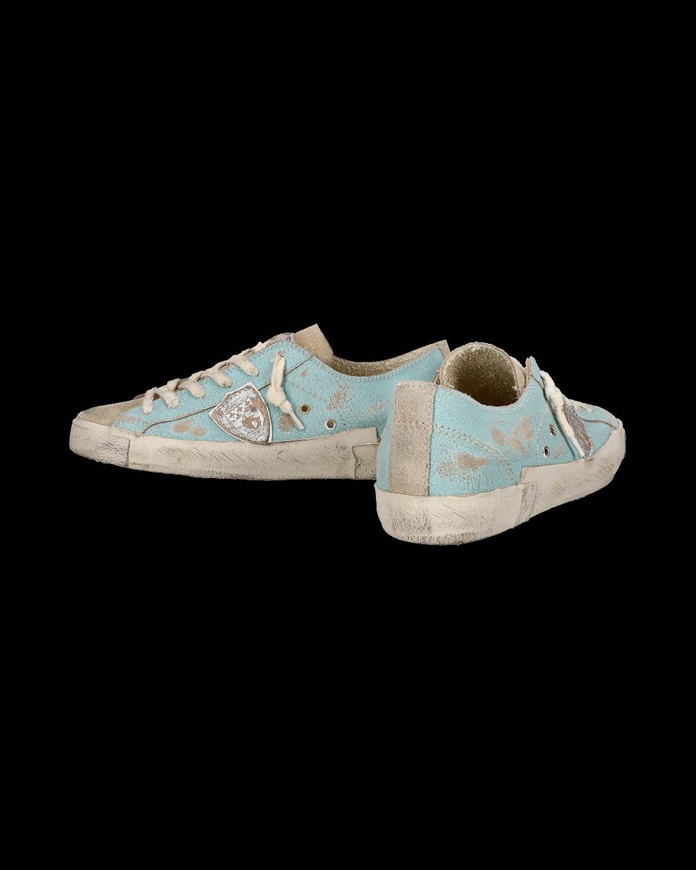 Philippe Model Sneaker bassa PRSX donna in pelle craquelé - verde acqua Hotsell