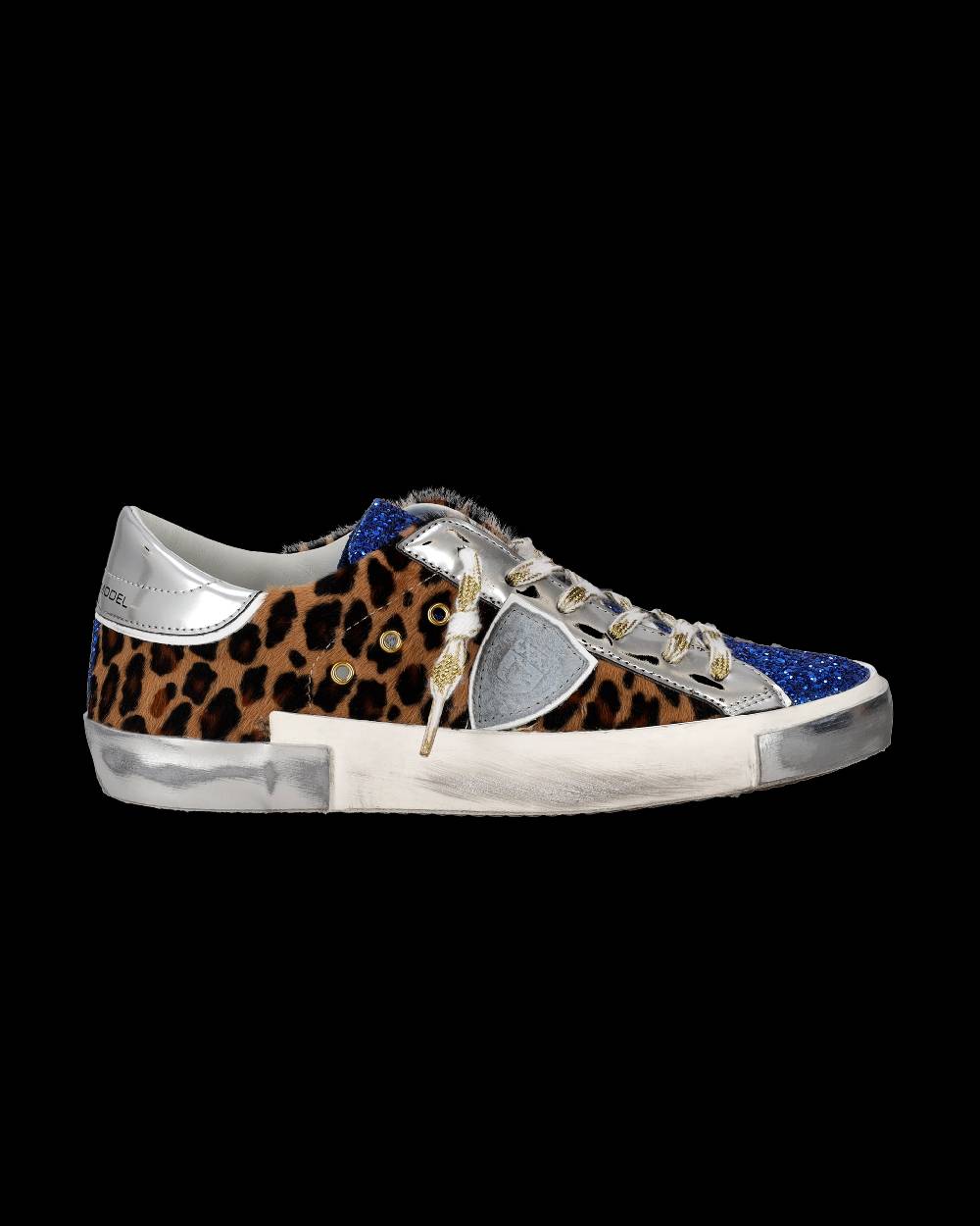 Philippe Model Sneaker basse Paris donna - glitter blu e argento Vendita Economica