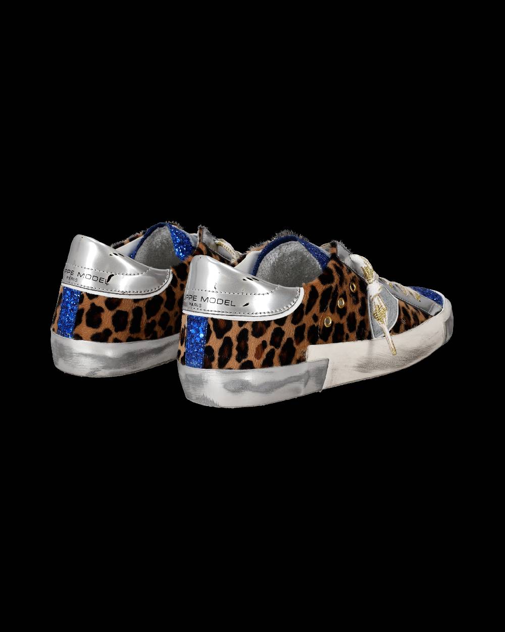 Philippe Model Sneaker basse Paris donna - glitter blu e argento Vendita Economica