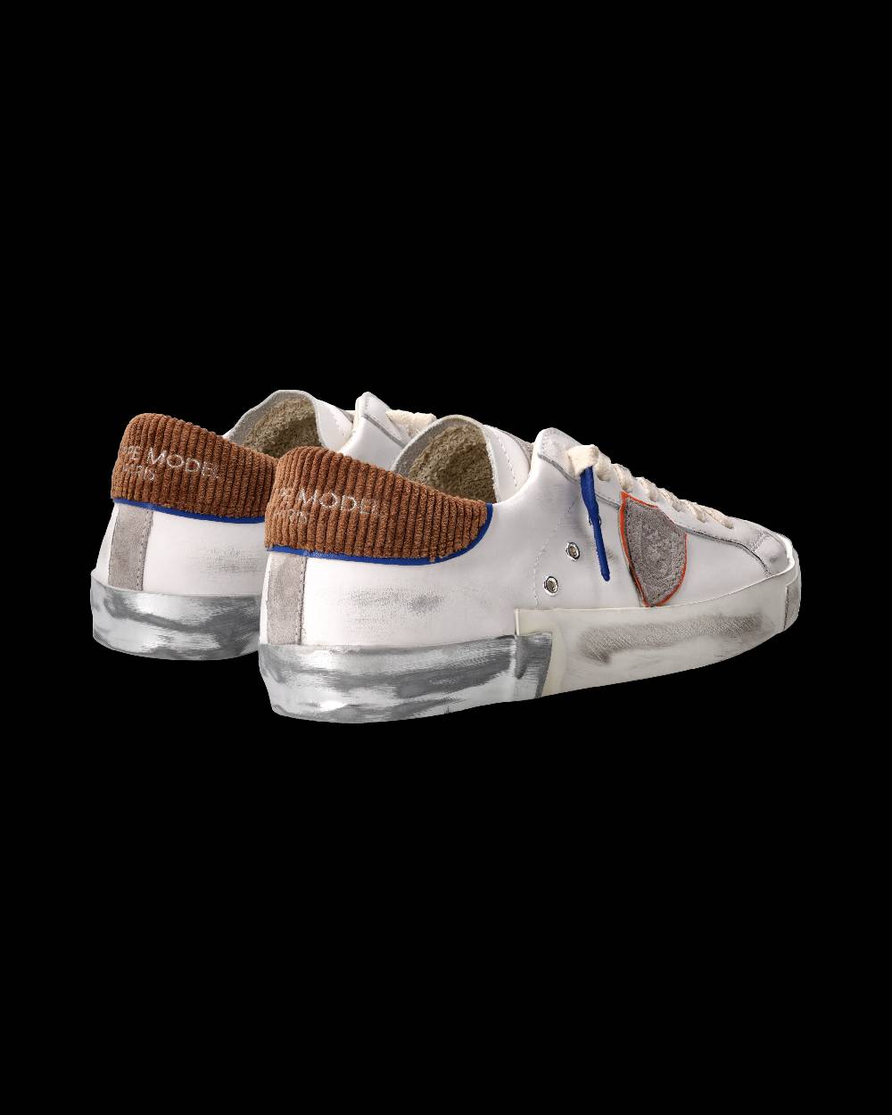 Philippe Model Sneaker Prsx Uomo, Bianco e Cognac Pezzi Unici