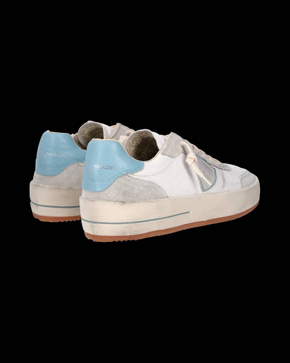 Philippe Model Sneaker Nice Uomo, Bianco e Azzurro Affare Del Giorno