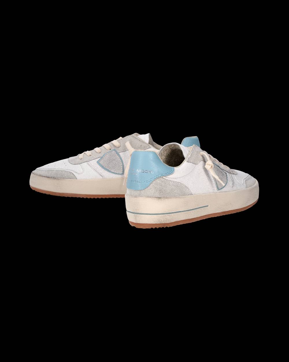Philippe Model Sneaker Nice Uomo, Bianco e Azzurro Affare Del Giorno