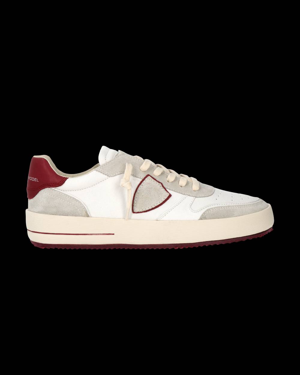 Philippe Model Sneaker Nice Uomo, Bianco e Bordeaux Prezzo Ridotto