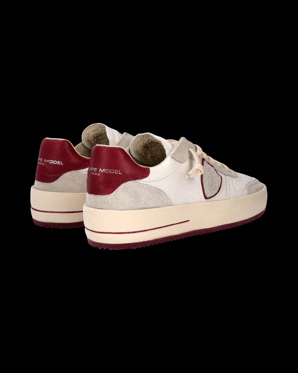 Philippe Model Sneaker Nice Uomo, Bianco e Bordeaux Prezzo Ridotto
