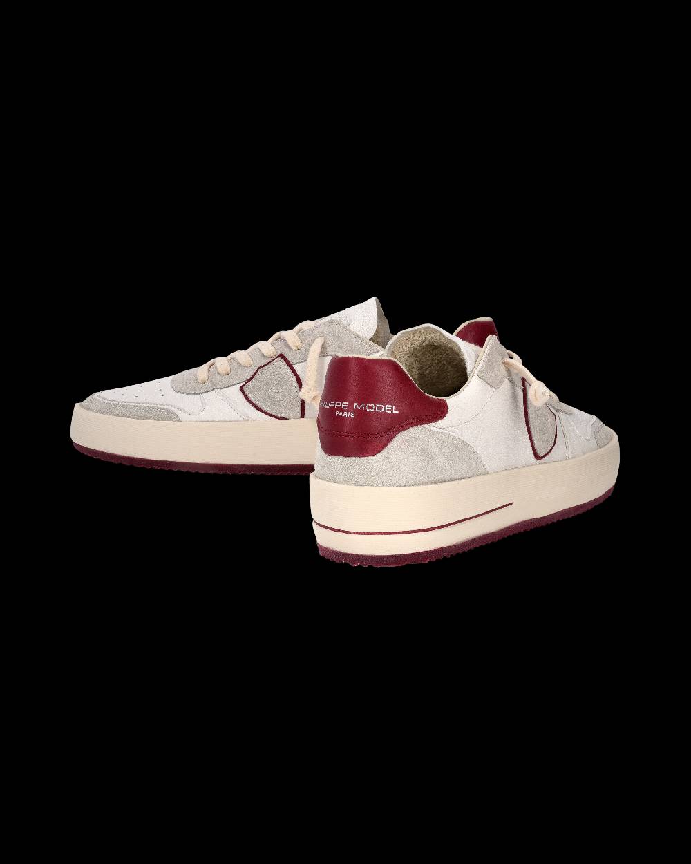 Philippe Model Sneaker Nice Uomo, Bianco e Bordeaux Prezzo Ridotto