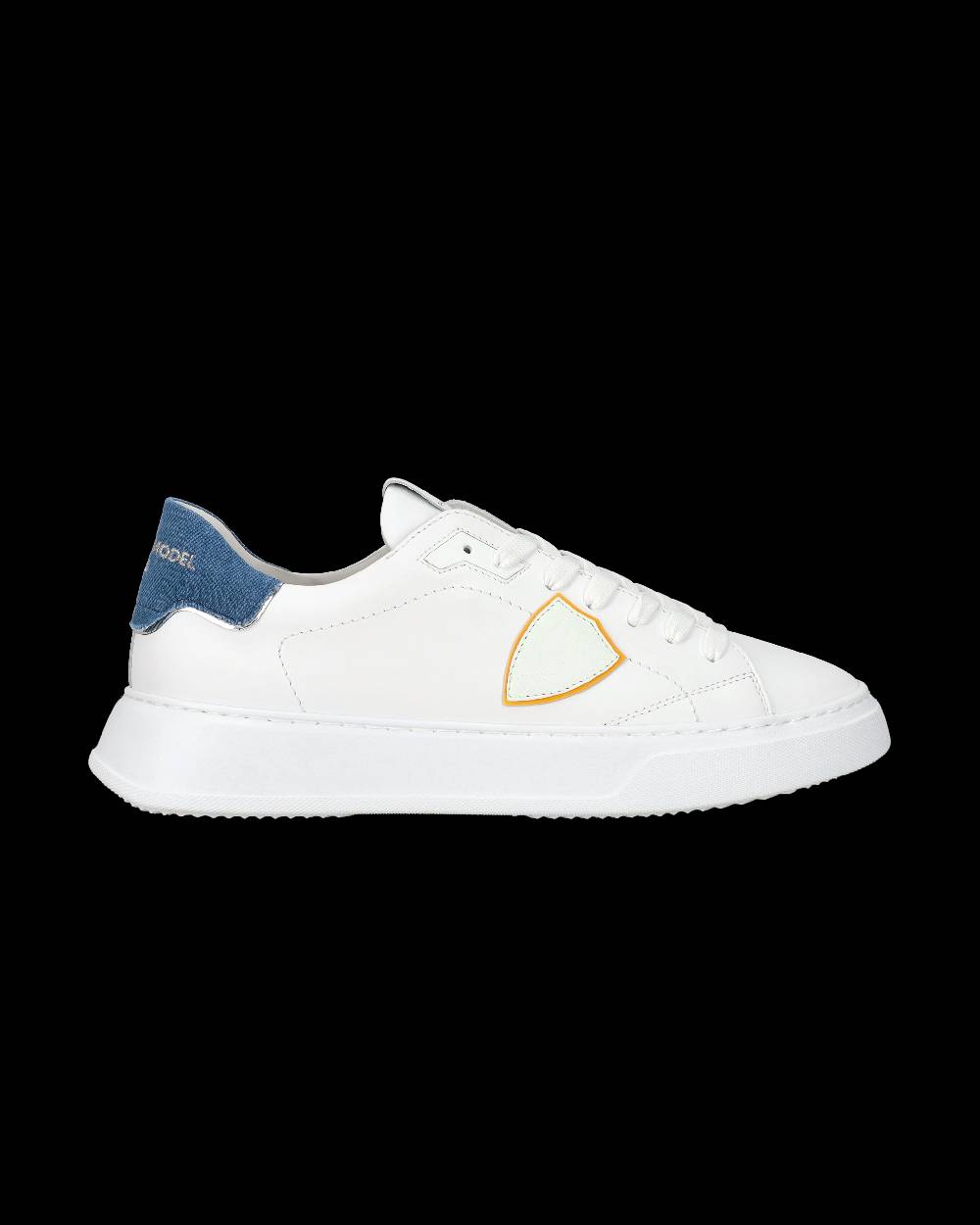 Philippe Model Sneaker casual Temple da uomo in pelle e denim - Blu e bianco Economico