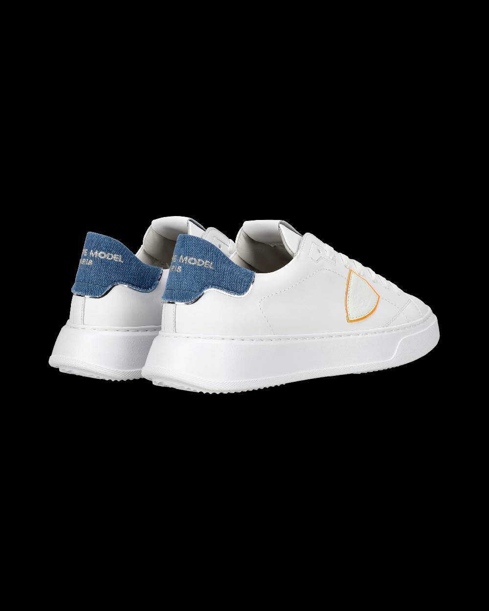 Philippe Model Sneaker casual Temple da uomo in pelle e denim - Blu e bianco Economico