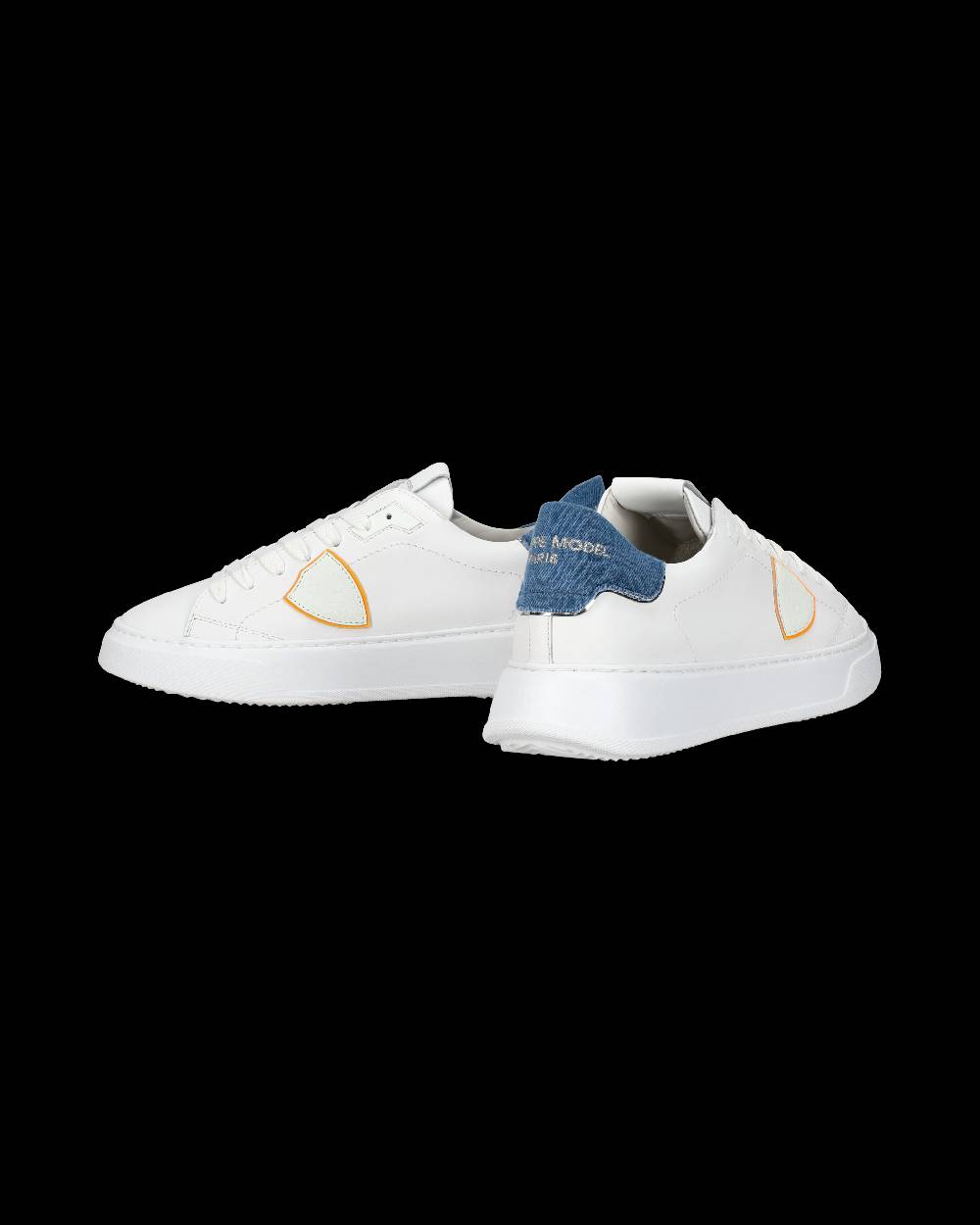 Philippe Model Sneaker casual Temple da uomo in pelle e denim - Blu e bianco Economico