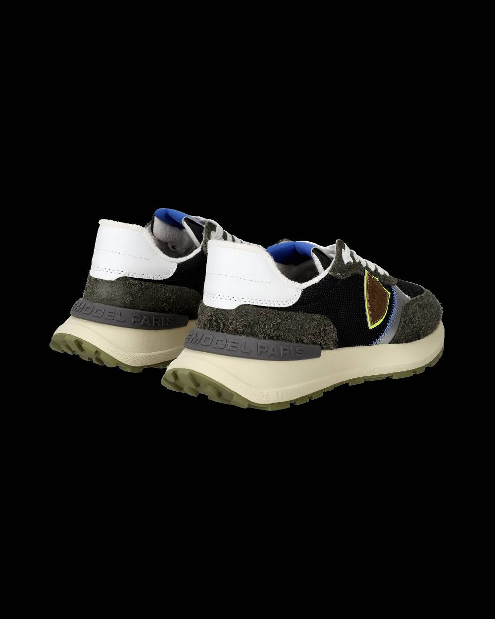 Philippe Model Sneakers basse Antibes da Uomo in nylon e pelle - nero militare Nuova