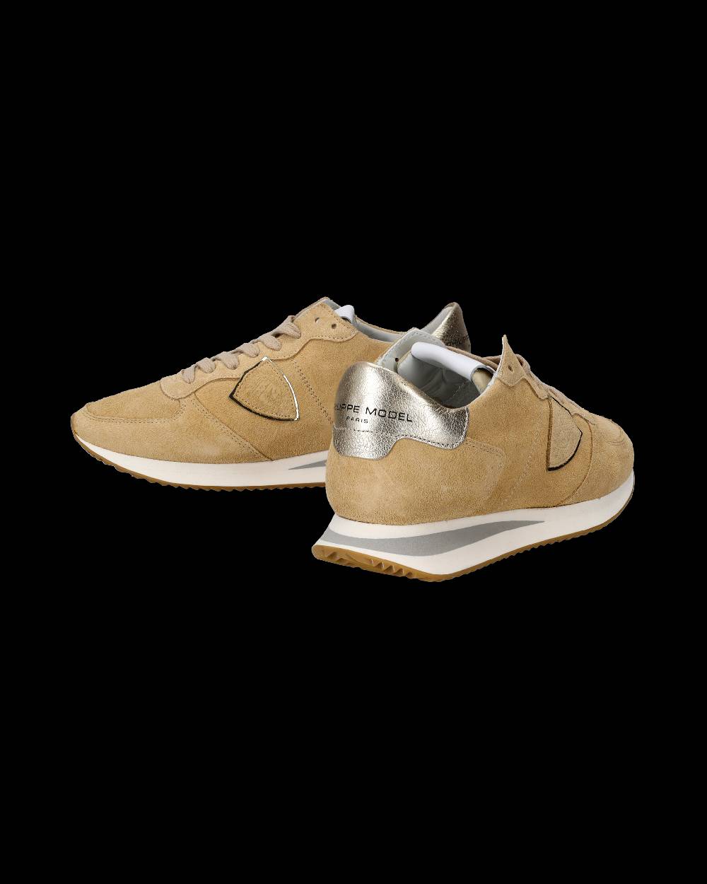 Philippe Model Sneakers Trpx da Donna Beige in Pelle Scamosciata Spedizione Gratuita