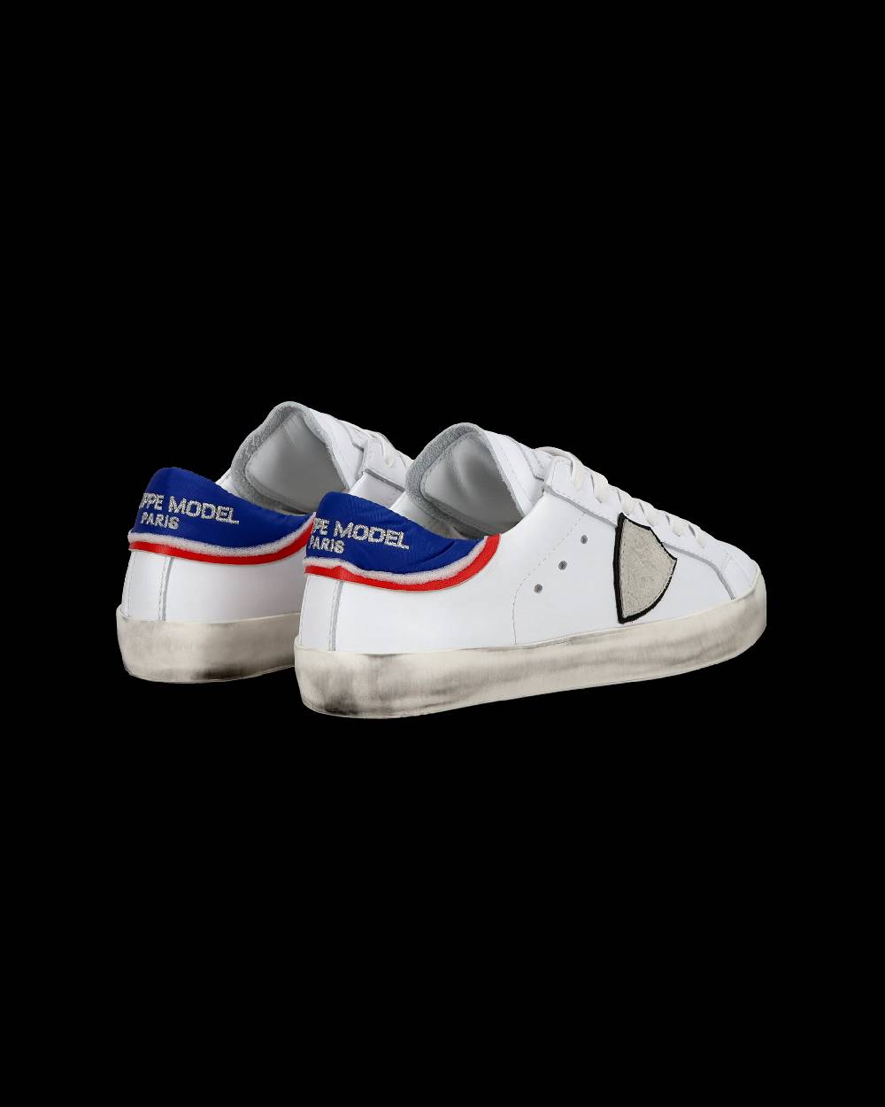 Philippe Model Junior Paris Low-Top Sneakers in Leather, White Blue Negozi Online