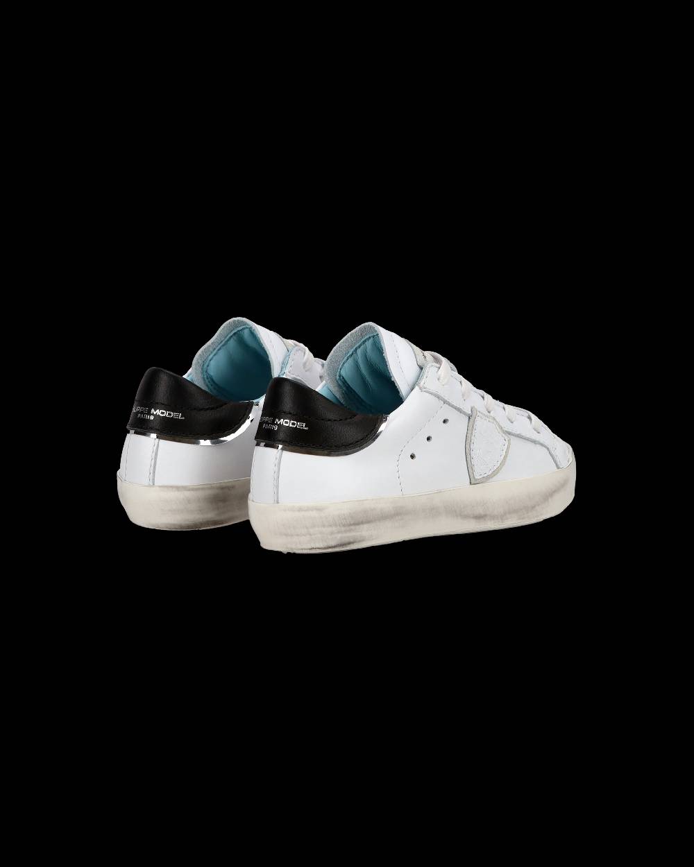 Philippe Model Baby Paris Low-Top Sneakers in Leather, White Black Promozione Limitata