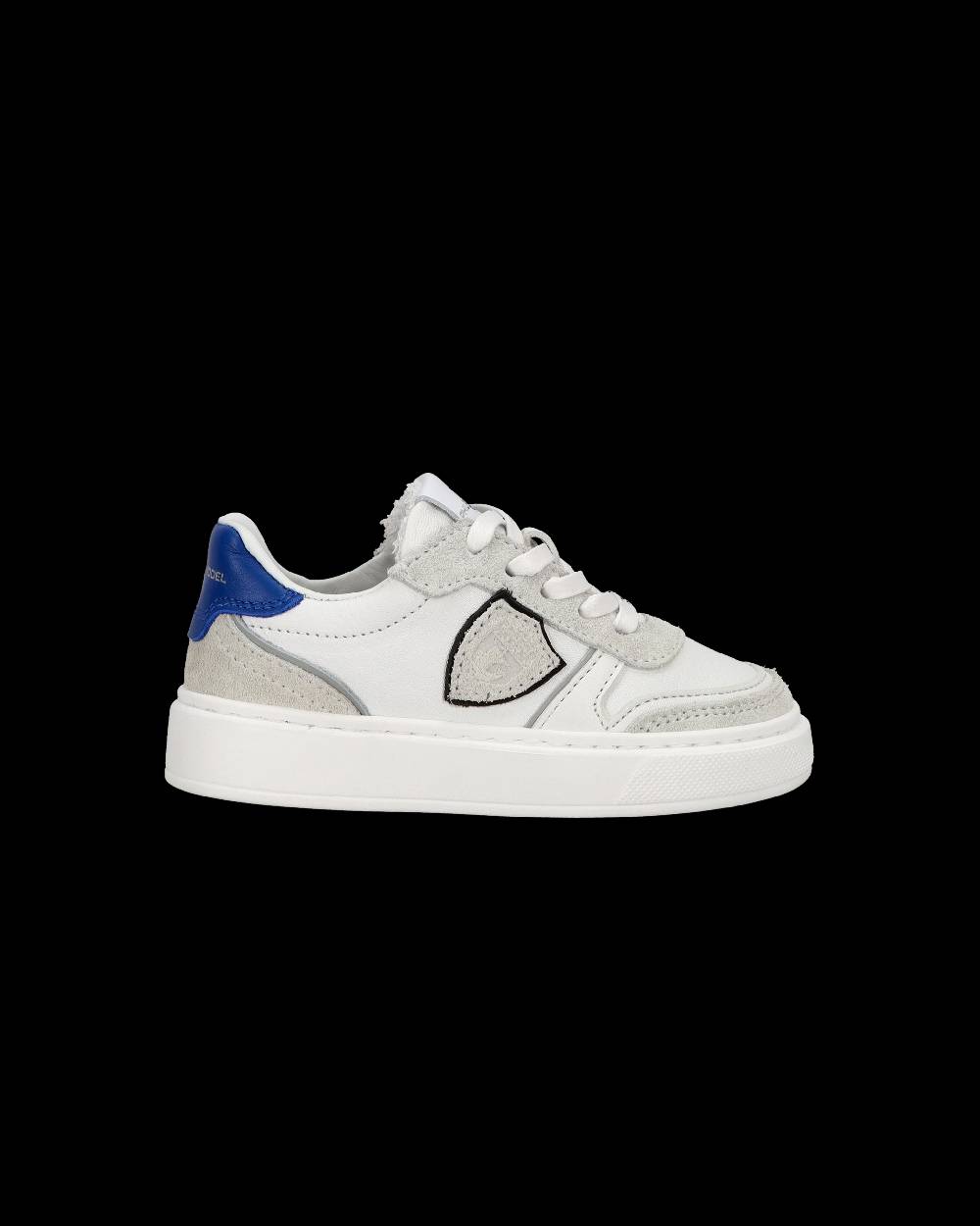 Philippe Model Baby Nice Low-Top Sneakers in Leather, White Blue Affare Del Giorno