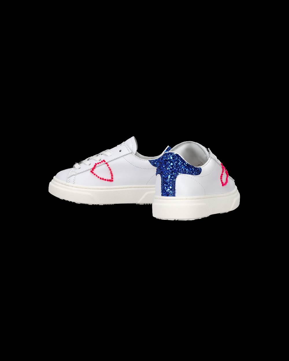Philippe Model Scarpe da Bambini Temple Bianche e Blu in Pelle Convenienza