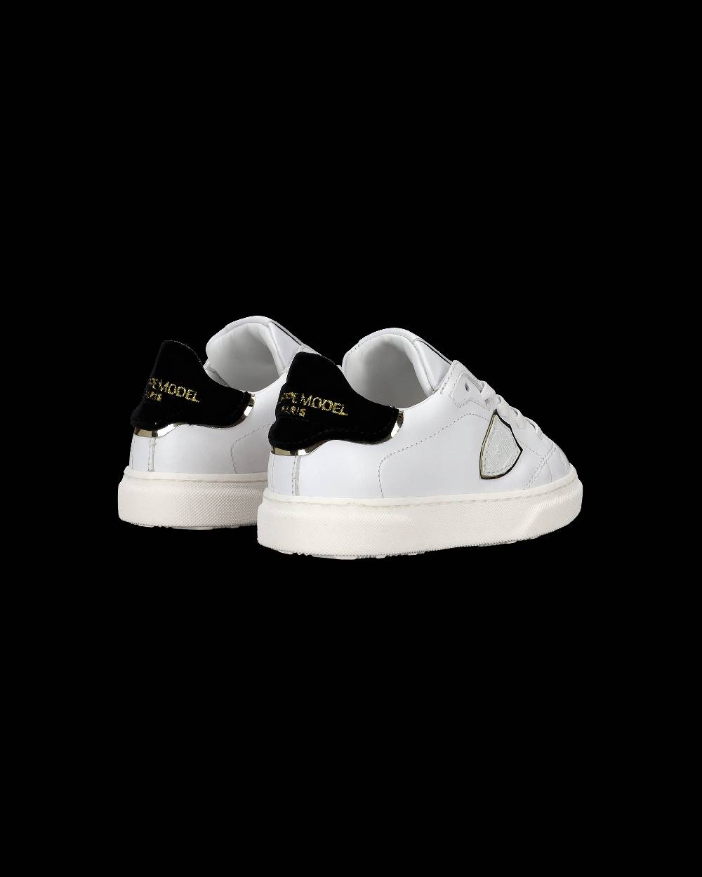 Philippe Model Scarpe da Bambini Temple Bianche e Nere in Pelle Presa