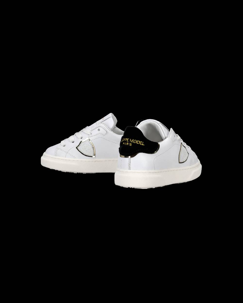 Philippe Model Scarpe da Bambini Temple Bianche e Nere in Pelle Presa