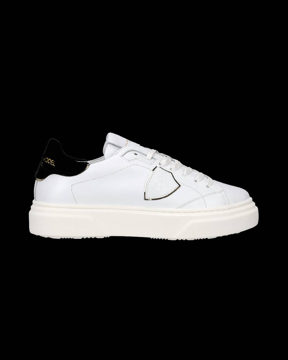 Philippe Model Sneakers Temple da Ragazzi Bianche e Nere in Pelle Offerta