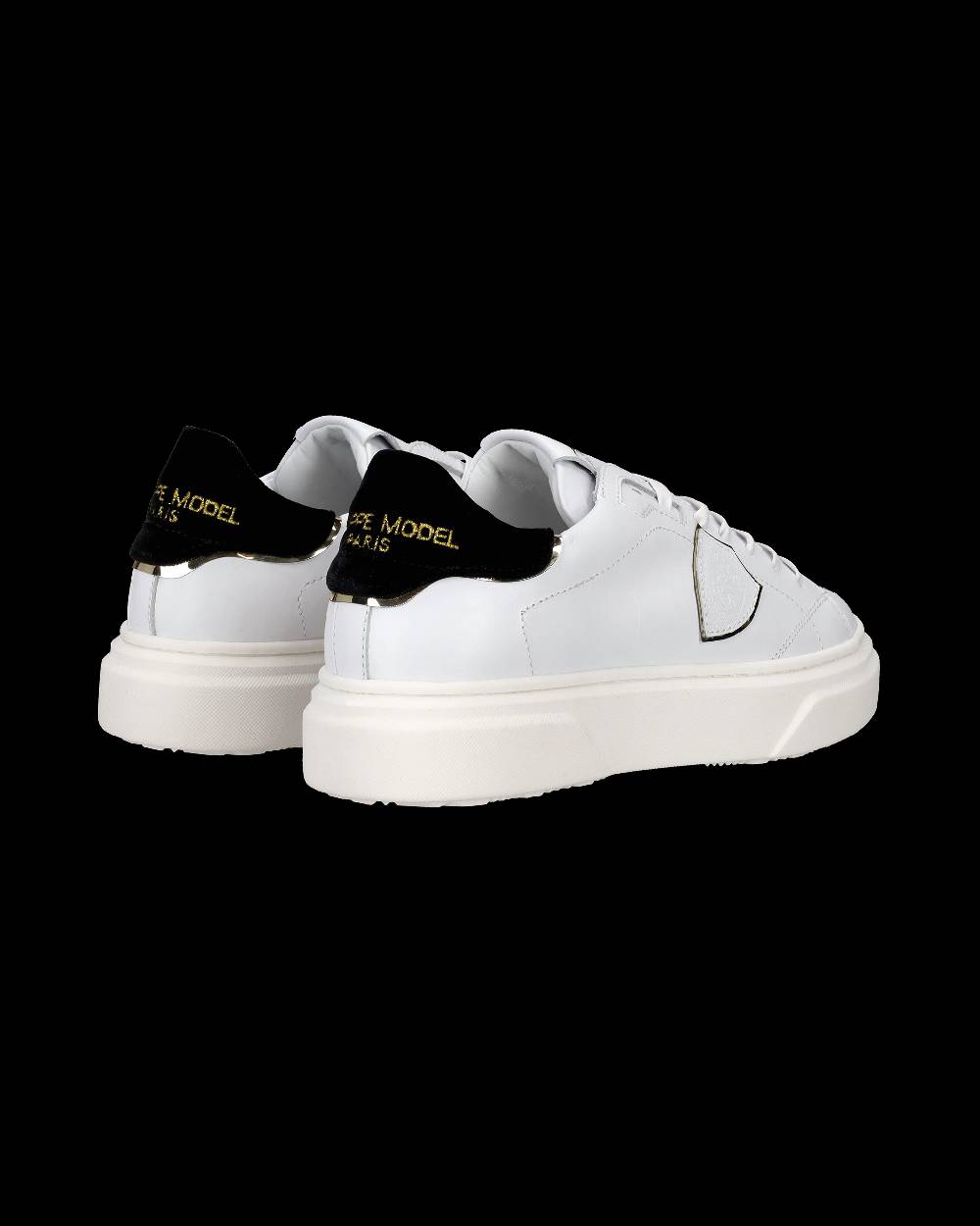 Philippe Model Sneakers Temple da Ragazzi Bianche e Nere in Pelle Offerta