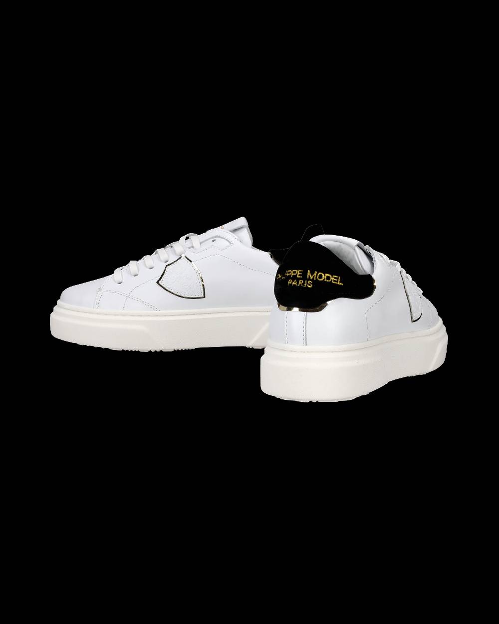 Philippe Model Sneakers Temple da Ragazzi Bianche e Nere in Pelle Offerta