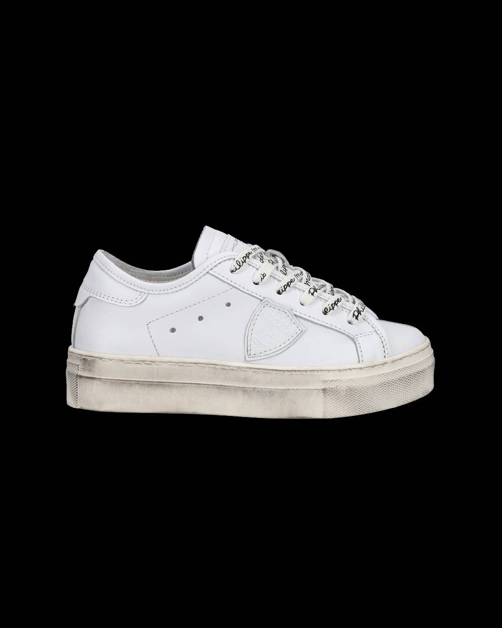 Philippe Model Sneakers basse Paris Haute da Bambino in pelle, Bianco Economico