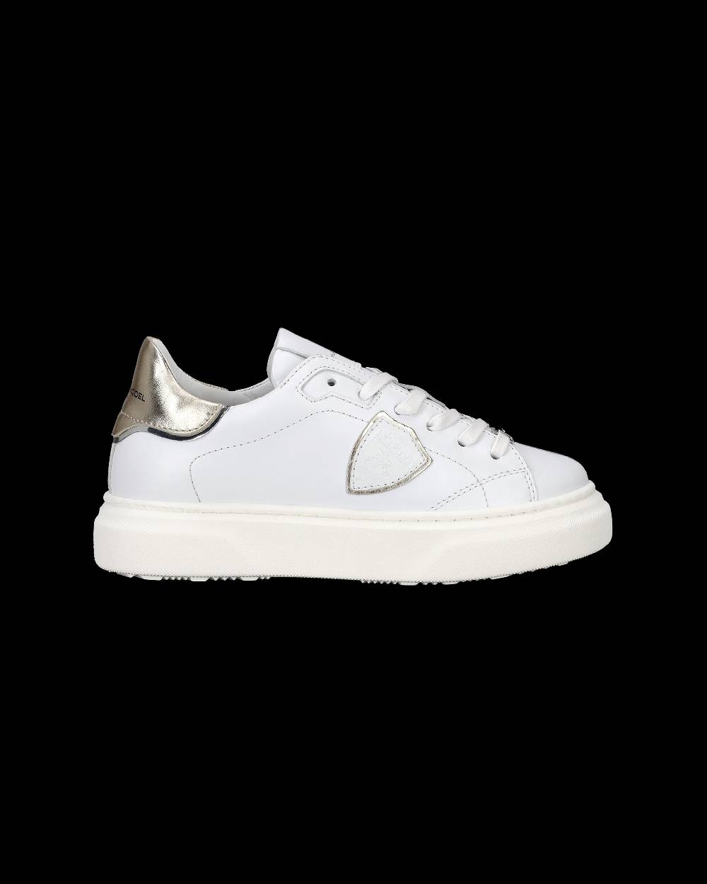 Philippe Model Sneakers Temple da Bambini Bianche e Oro in Pelle Online