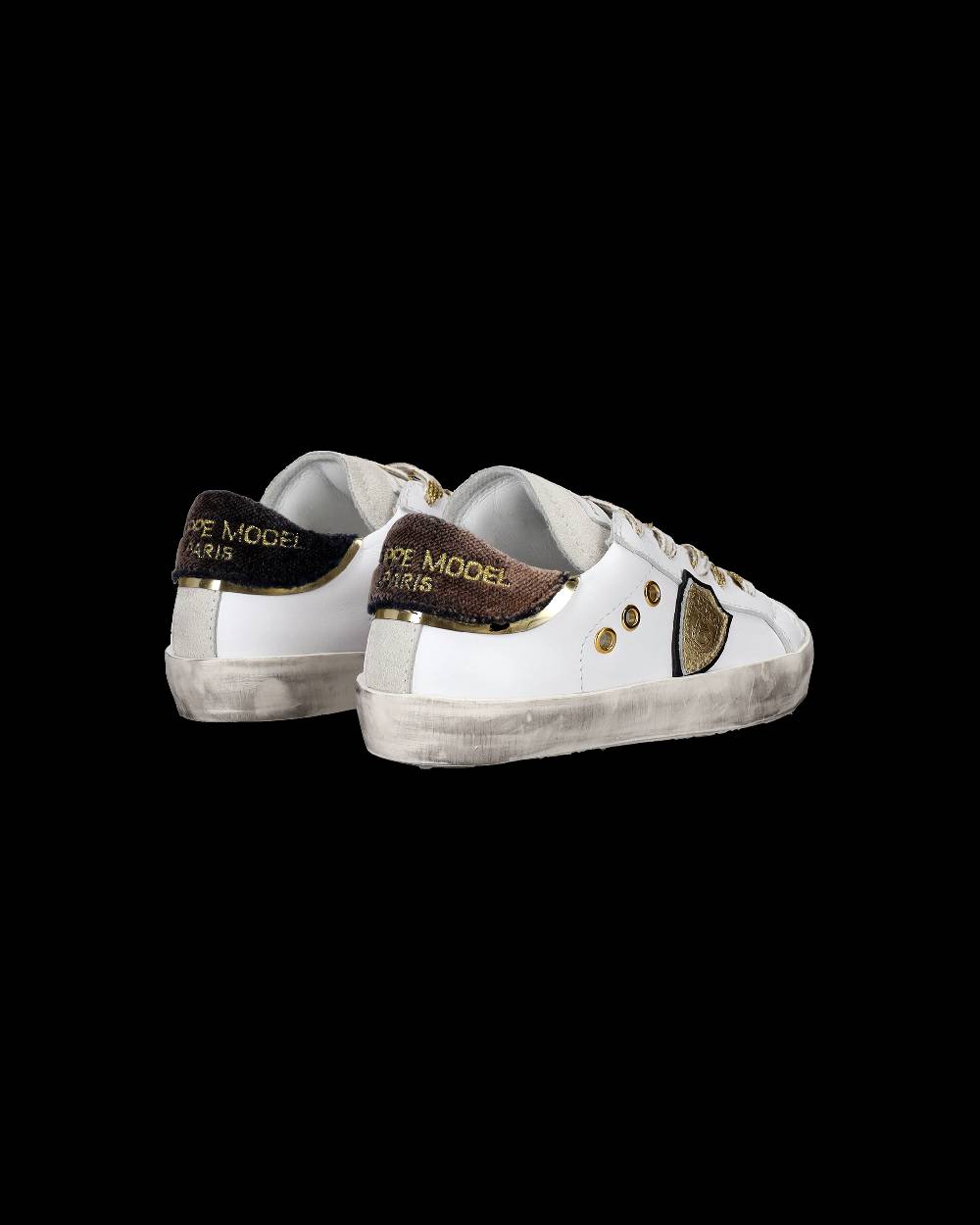 Philippe Model Scarpe da Bambini Prsx basse Bianche e Nere in Pelle In Vendita