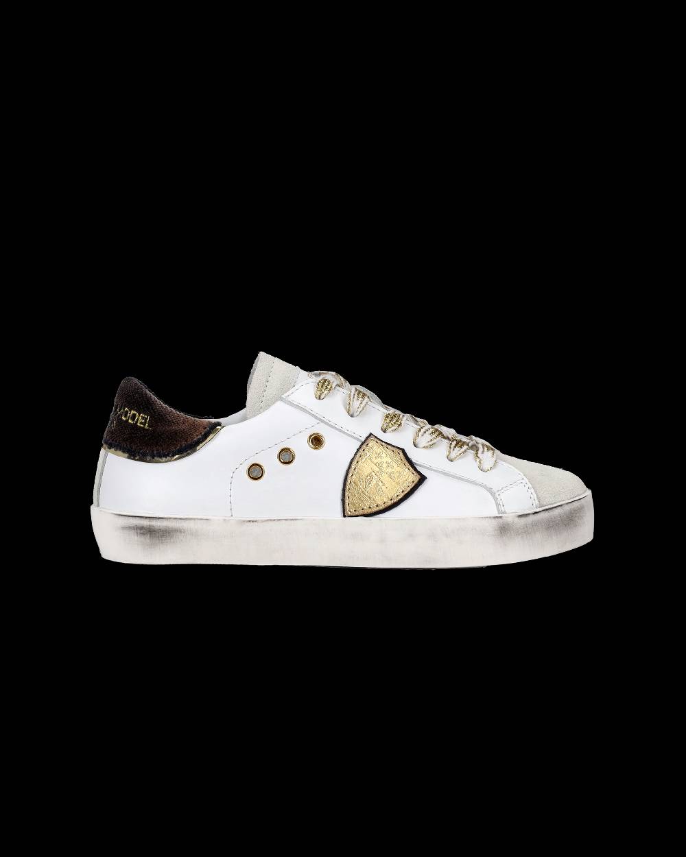 Philippe Model Sneakers Prsx basse da Bambini Bianche e Nere in Pelle Saldi