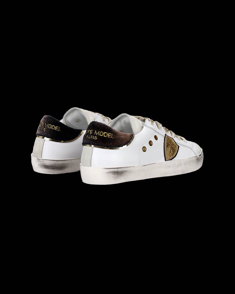 Philippe Model Sneakers Prsx basse da Bambini Bianche e Nere in Pelle Saldi