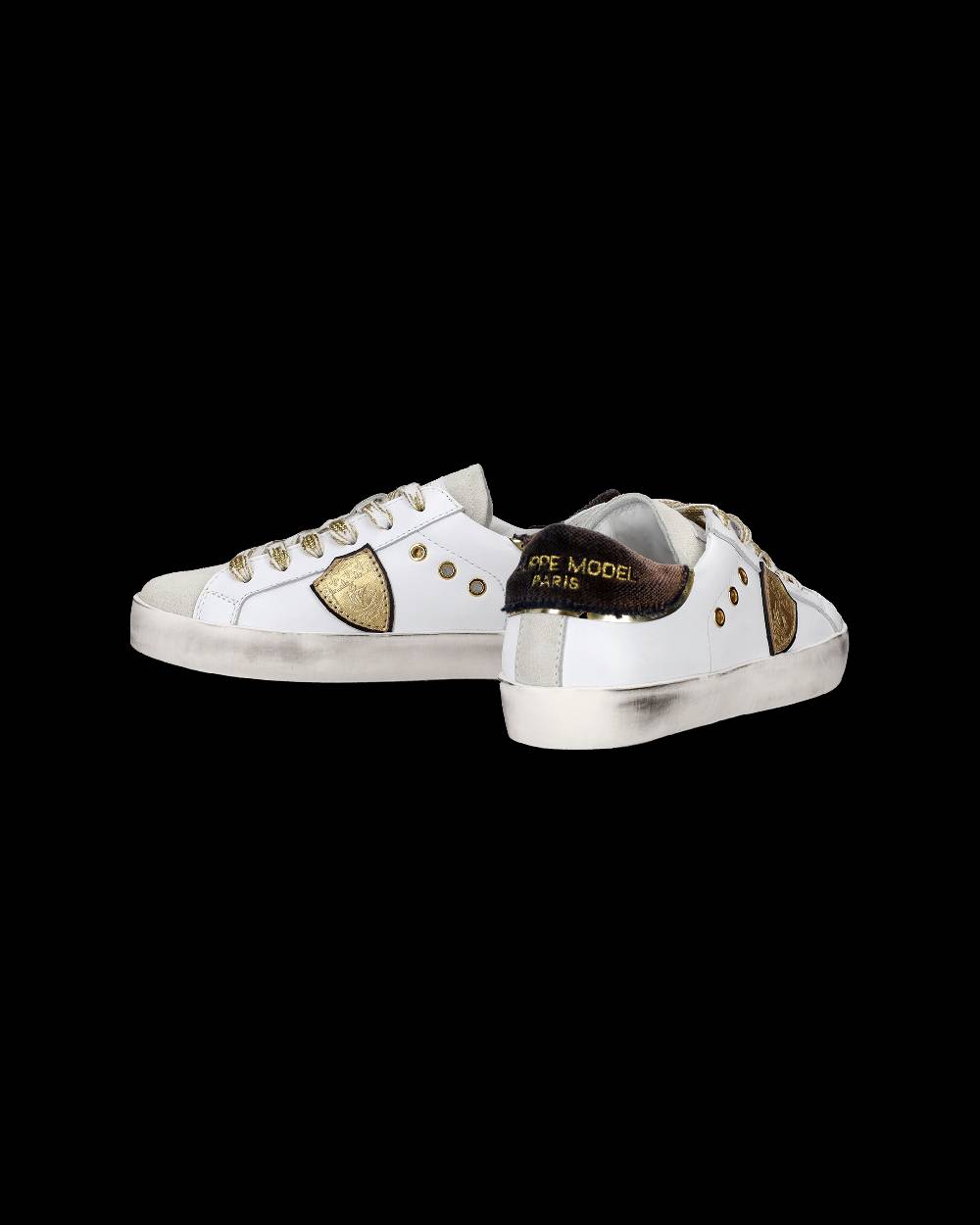 Philippe Model Sneakers Prsx basse da Bambini Bianche e Nere in Pelle Saldi