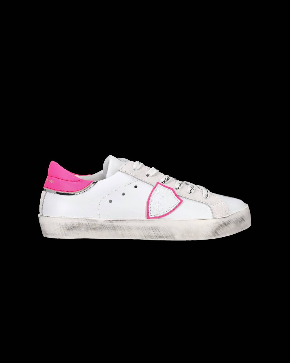 Philippe Model Sneakers Prsx basse da Bambini Bianche e Fucsia in Pelle In Saldo