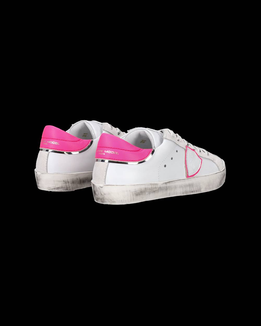 Philippe Model Sneakers Prsx basse da Bambini Bianche e Fucsia in Pelle In Saldo